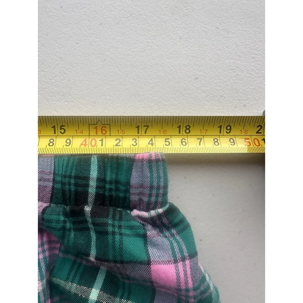 Victoria's Secret Green & Pink Plaid Pajama Set Size XL LONG Women's